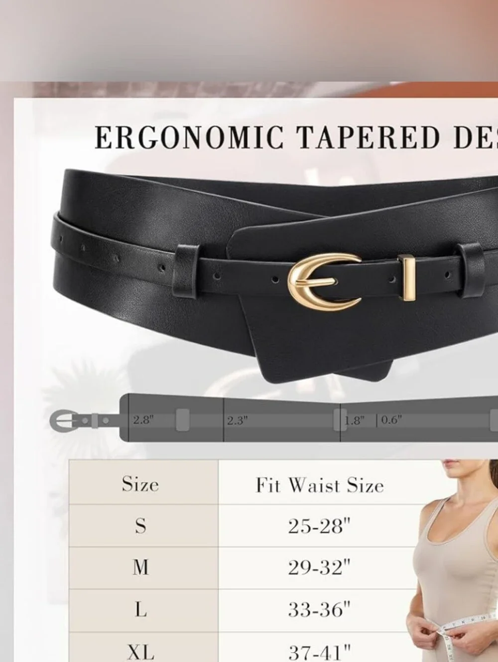 BRAND NEW NWT Brown Wide Waist Belt with Gold Buckle 37-41